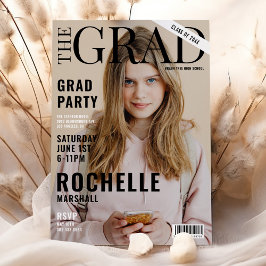 Stylish Magazine Cover Foto Graduation Party Einladung
