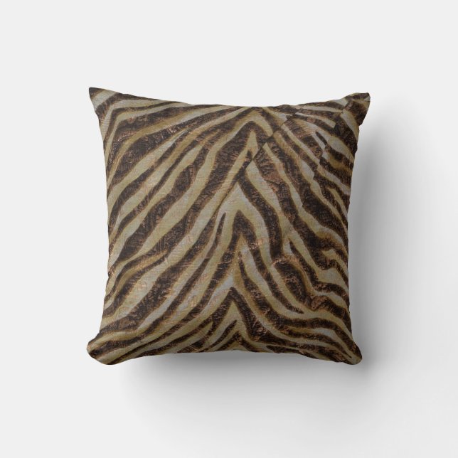 Stylish Metallic Zebra Print bronze gold tan  Kissen (Vorderseite)