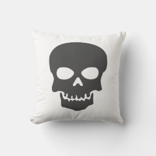 Stylish Minimalisme Coussin Crâne Blanc Noir Gris