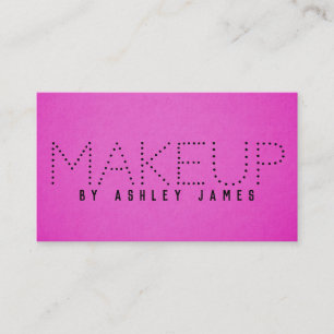 Stylish Minimalist Makeup Haarkünstler Pink Schwar Visitenkarte