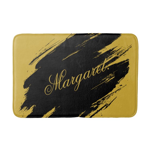 Stylish Modern Bath Mat with Your Custom Name Prin Badematte (Vorderseite)