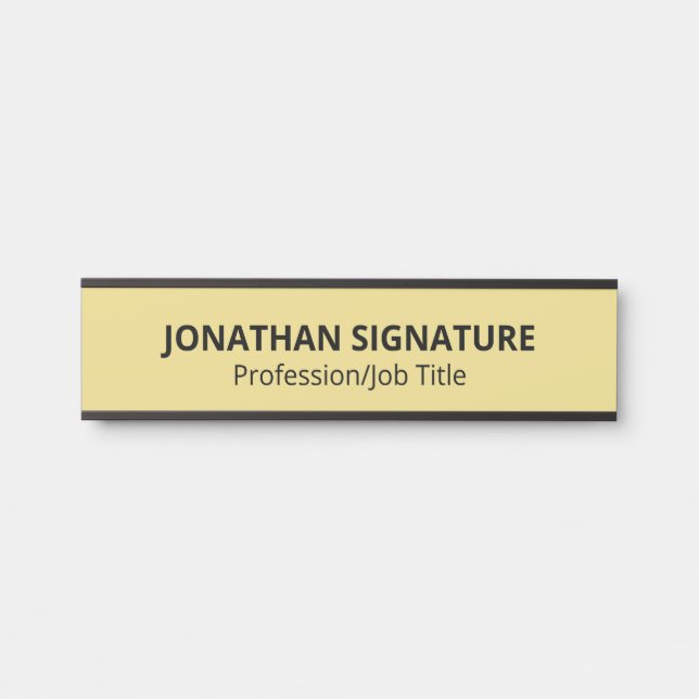 Stylish Modern Black Gold Glamorous Template Door  Türschild (Vorderseite )