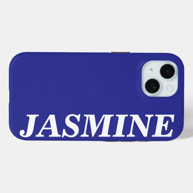 STYLISH MODERN CUSTOM NAME SOLID BLUE COLOUR Case-Mate iPhone HÜLLE (Rückseite (Horizontal))