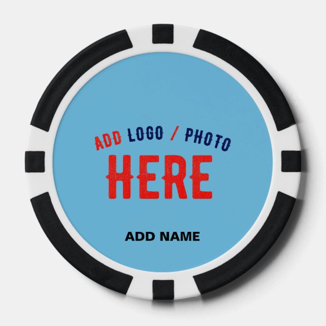 STYLISH MODERN CUSTOM SWAG SKY BLUE VERIFIED BRAND POKERCHIPS (Vorderseite)
