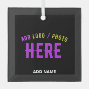 STYLISH MODERN CUSTOMIZABLE BLACK VERIFIED BRANDED ORNAMENT AUS GLAS
