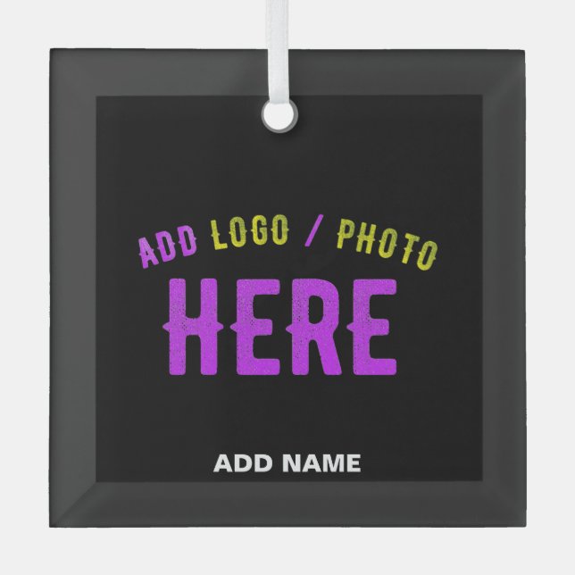 STYLISH MODERN CUSTOMIZABLE BLACK VERIFIED BRANDED ORNAMENT AUS GLAS (Vorderseite)