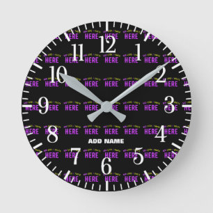 STYLISH MODERN CUSTOMIZABLE BLACK VERIFIED BRANDED RUNDE WANDUHR