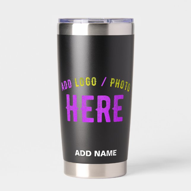 STYLISH MODERN CUSTOMIZABLE BLACK VERIFIED BRANDED THERMOBECHER (Vorderseite)