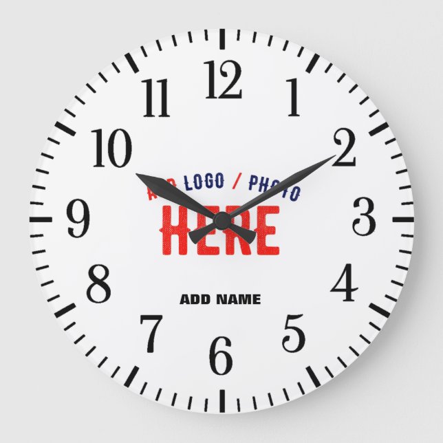 STYLISH MODERN CUSTOMIZABLE WHITE VERIFIED BRANDED GROßE WANDUHR (Vorderseite)