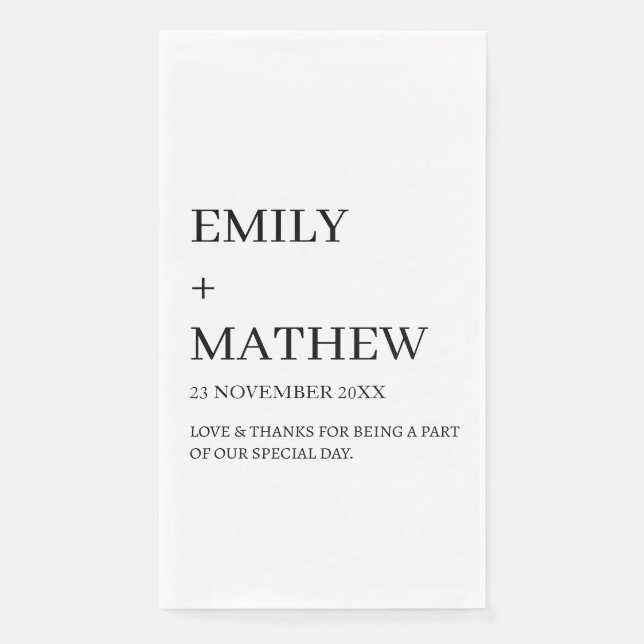 STYLISH MODERN CUSTOMIZED ELEGANT CLASSIC WEDDING  SERVIETTE (Vorderseite)
