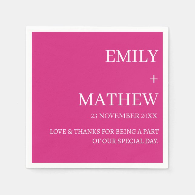 STYLISH MODERN CUSTOMIZED ELEGANT CLASSIC WEDDING  SERVIETTE (Vorderseite)
