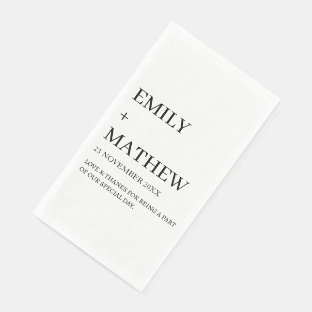 STYLISH MODERN CUSTOMIZED ELEGANT CLASSIC WEDDING  SERVIETTE (Ecke)