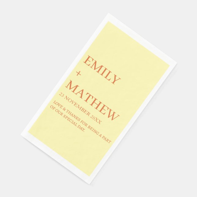 STYLISH MODERN CUSTOMIZED ELEGANT CLASSIC WEDDING  SERVIETTE (Ecke)