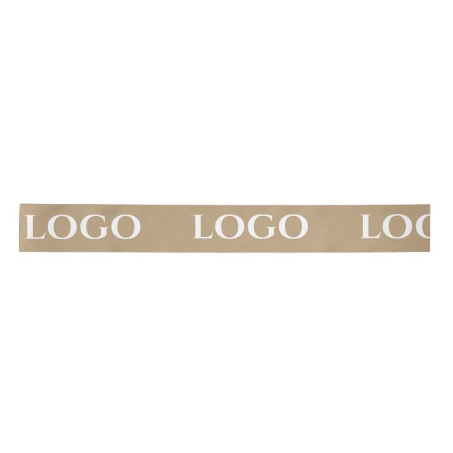 STYLISH MODERN CUSTOMIZED YOUR LOGO MINIMAL BEIGE SATINBAND (Vorderseite)