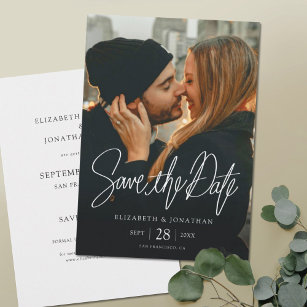 Stylish Modern Photo Save the Date Wedding Card