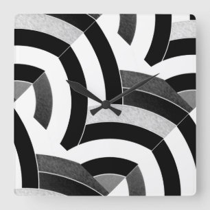 stylish modern sophisticated chevrons quadratische wanduhr