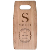 Stylish Monogram & Heart Cherry Wood Cutting Board