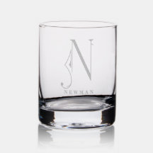Stylish Monogram Initial N Nachname Bearbeitbar