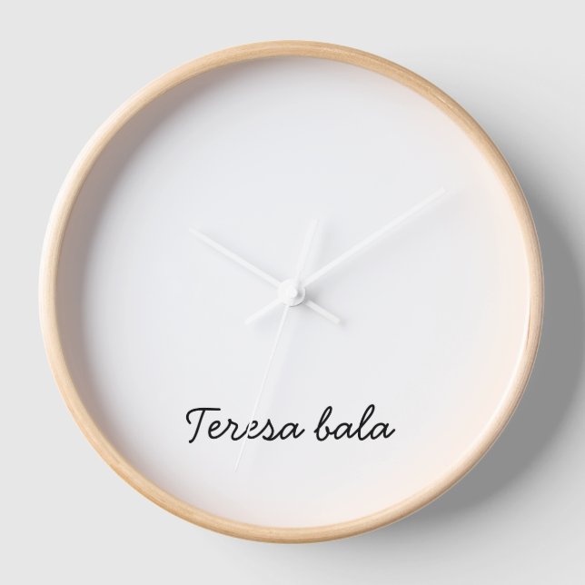 Stylish Monogram Modern Minimalist White Script Uhr (Vorderseite)