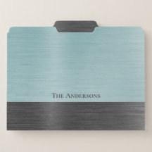 Stylish Monogram Teal Grey Metallic