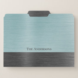 Stylish Monogram Teal Grey Metallic Papiermappe