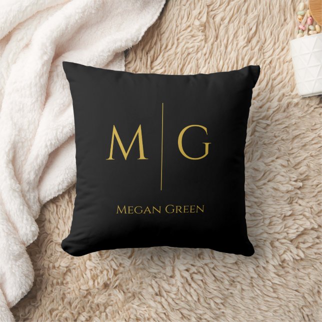 Stylish Monogram With Name Personalized Kissen (Decke)