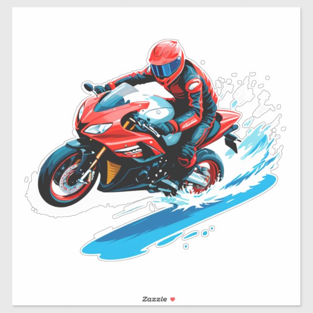 Stylish Motorcycle Rider Aufkleber (Blatt)