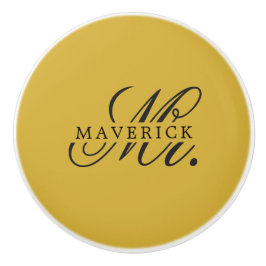 Stylish Mr. & Name Text Stylish Keramikknauf
