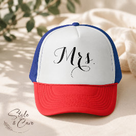 Stylish Mrs Text Hat - Bridal Trucker Cap Geschenk Truckerkappe