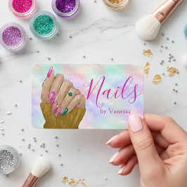 Stylish Nail Art Manicurist Artist Iridescent Opal Visitenkarte