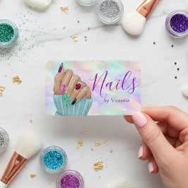 Stylish Nail Art Manicurist Artist Opal Iridescent Visitenkarte