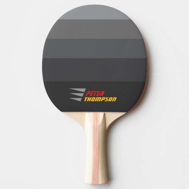 Stylish Name Gray Stripes  Tischtennis Schläger (Vorderseite)