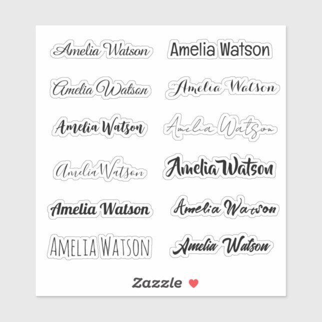 Stylish Name Sticker (Feuille)