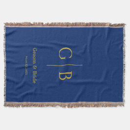 Stylish Navy Throw Blanket for Wedding Favors Decke
