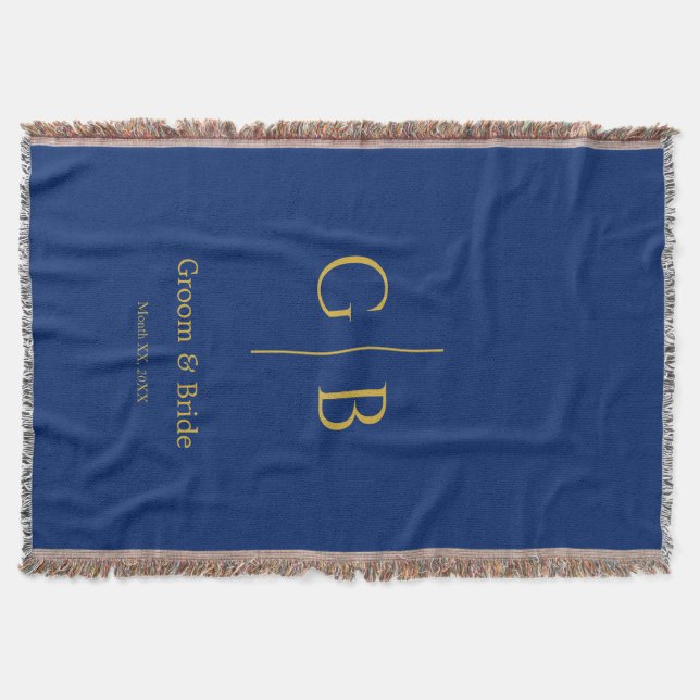 Stylish Navy Throw Blanket for Wedding Favors Decke (Vorderseite)