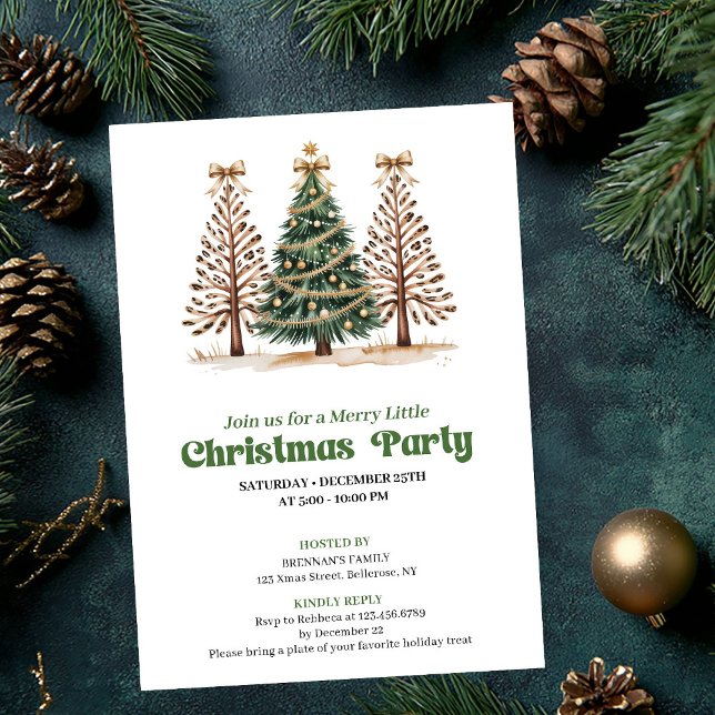 Stylish neutral leopard Christmas tree invitation Einladung (Stylish neutral leopard Christmas tree invitation)