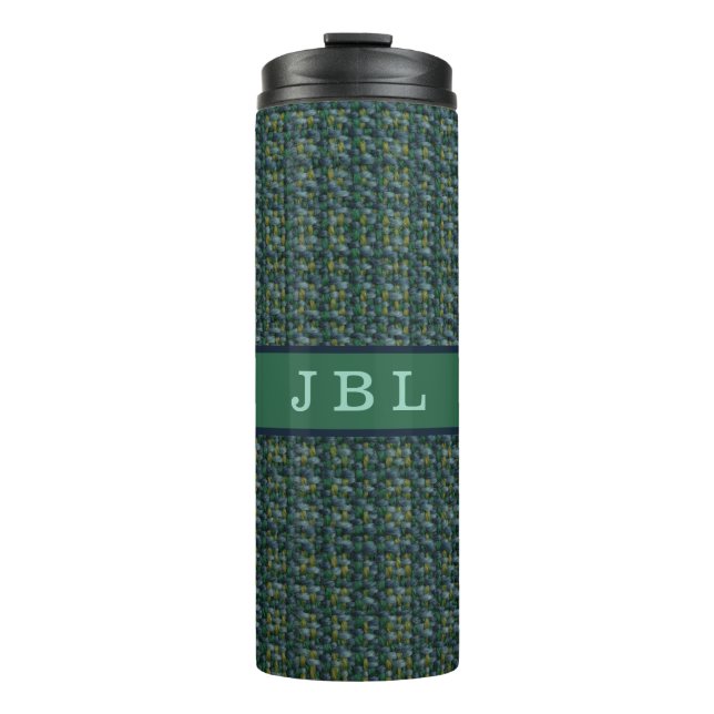Stylish Oxford Tweed Monogram Thermosbecher (Vorderseite)