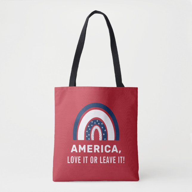 Stylish Patriotic American Rainbow USA 4. Juli Tasche (Vorderseite)