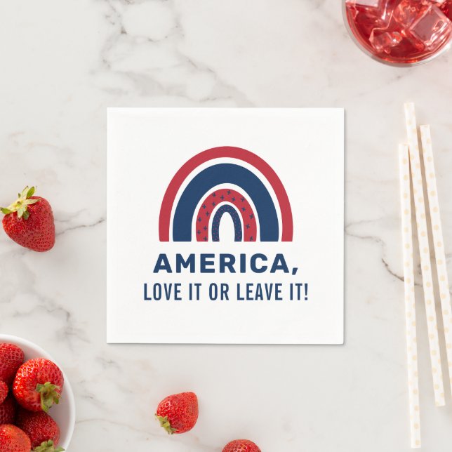 Stylish Patriotic USA American Rainbow 4. Juli Serviette (Beispiel)