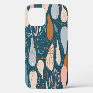 Stylish Pear: Skandinavisches dunkles Muster iPhone 12 Hülle