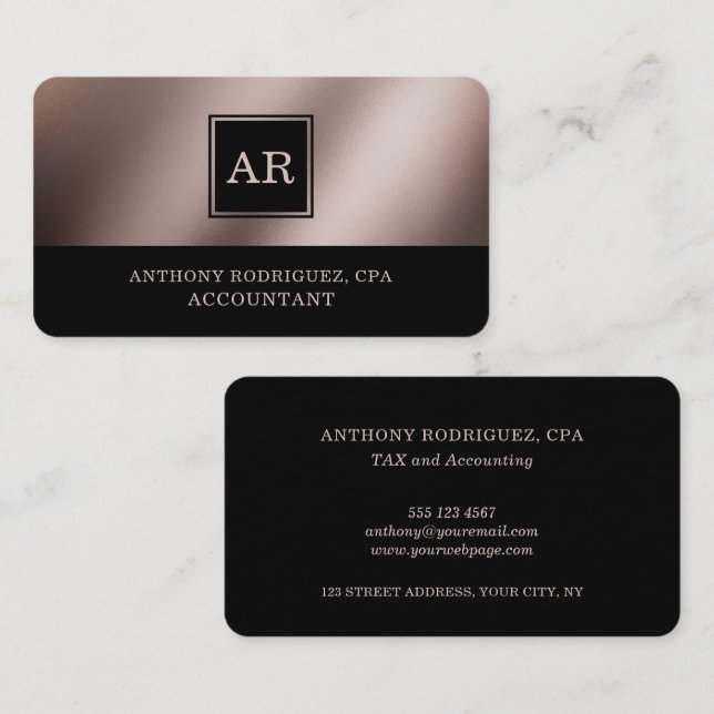 Stylish Professional CPA Accountant Visitenkarte (Vorne/Hinten)