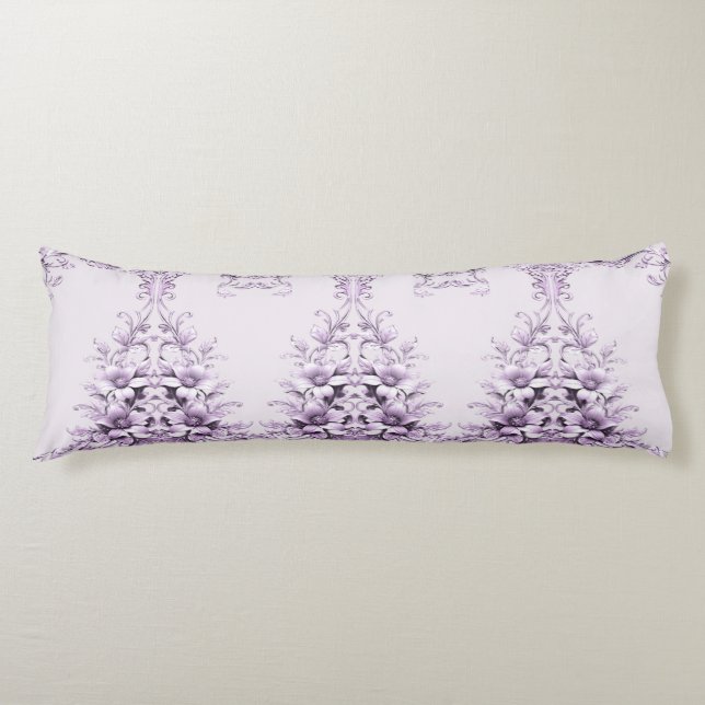 Stylish Purple Flowers Body Pillow Seitenschläferkissen (Vorderseite)