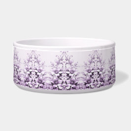 Stylish Purple Flowers Ceramic Pet Bowl Napf