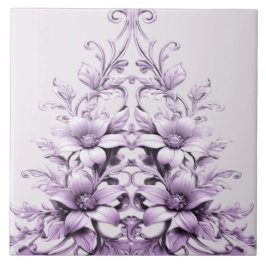 Stylish Purple Flowers Ceramic Tile Fliese