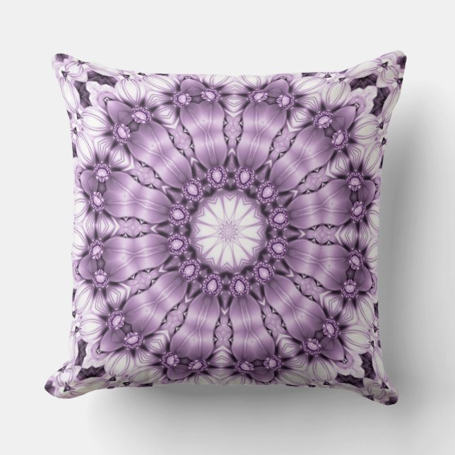 Stylish Purple Flowers Throw Pillow Kissen (Vorderseite)