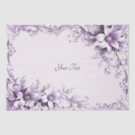 Stylish Purple Flowers Tissue Paper Seidenpapier