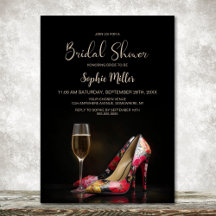 Stylish Red Floral Stiletto Shoes Bridal Shower