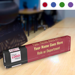 Stylish Red, Gold and Black with your logo / photo Namensplakette
