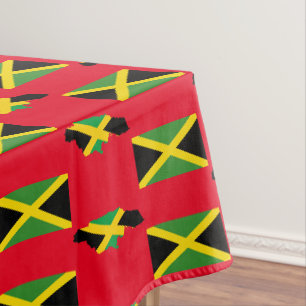Stylish Red JAMAICAN MAP jamaikanische Flagge Tischdecke