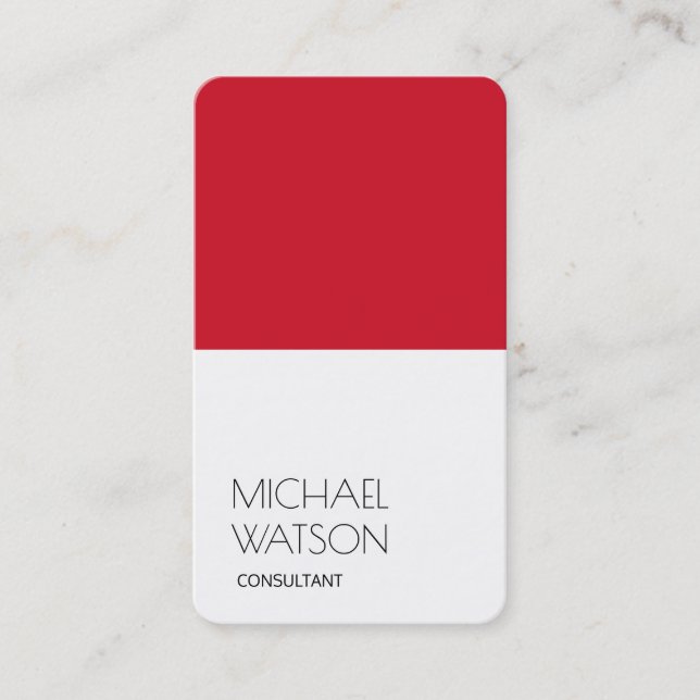 Stylish Red White Simple Schlicht Trendy Consultan Visitenkarte (Vorderseite)